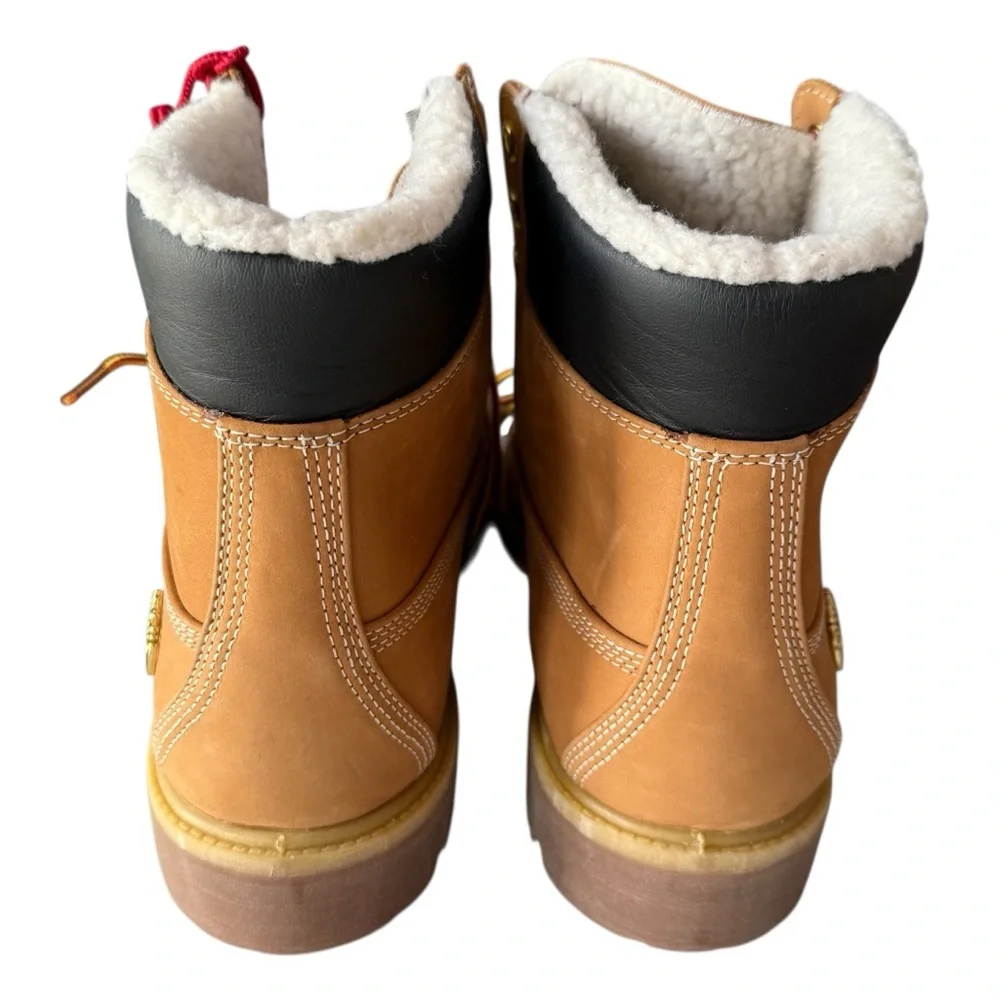 Timberland 6-Inch Premium Waterproof Warmlined Boots Wheat Nubuck Men's 11